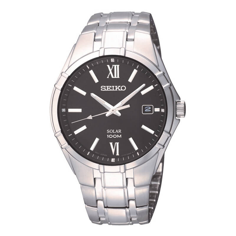seiko men's stainless steel bracelet watch