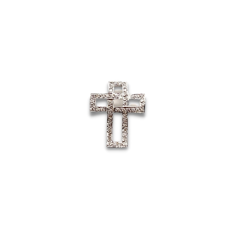a cross with diamonds on it