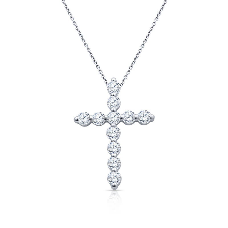 a diamond cross necklace on a chain