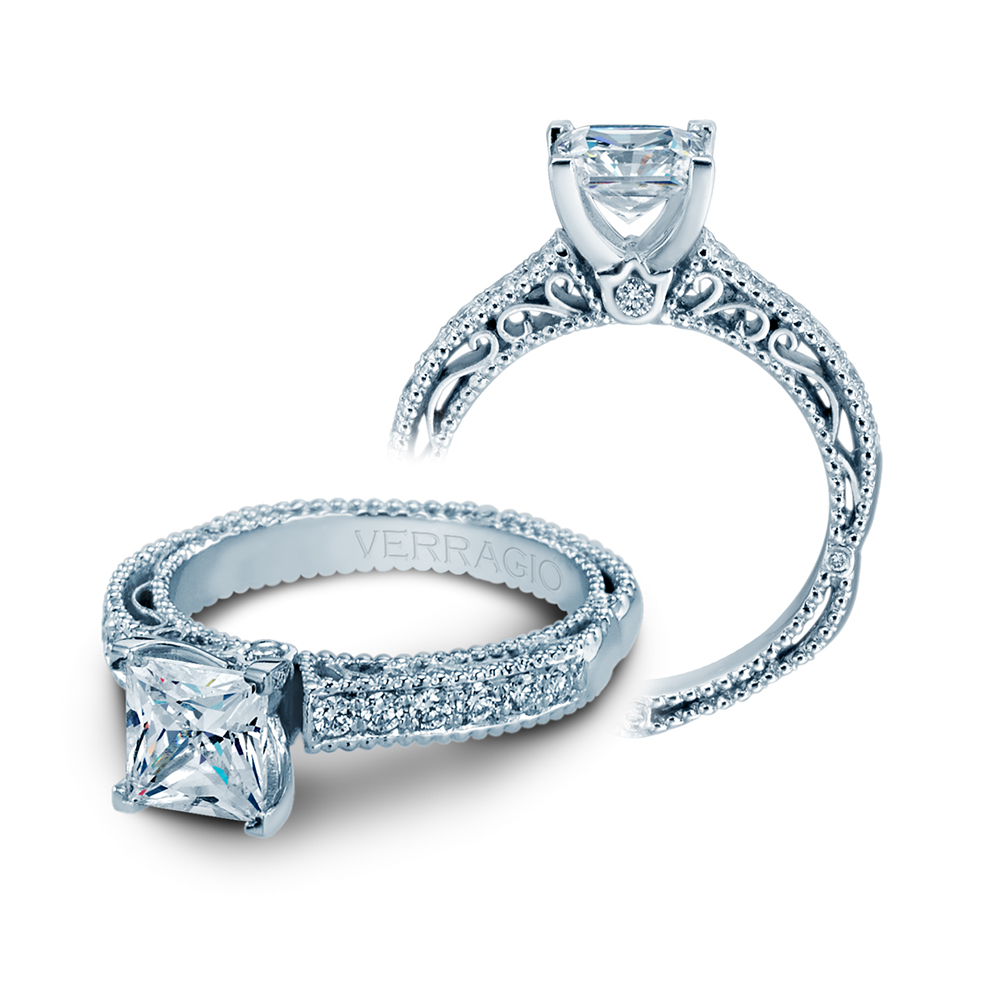 a diamond engagement ring and wedding band set