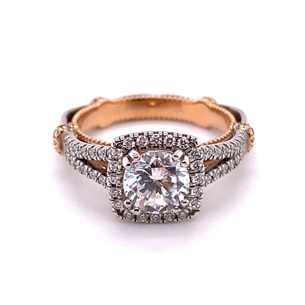 a diamond ring with two rows of diamonds around it