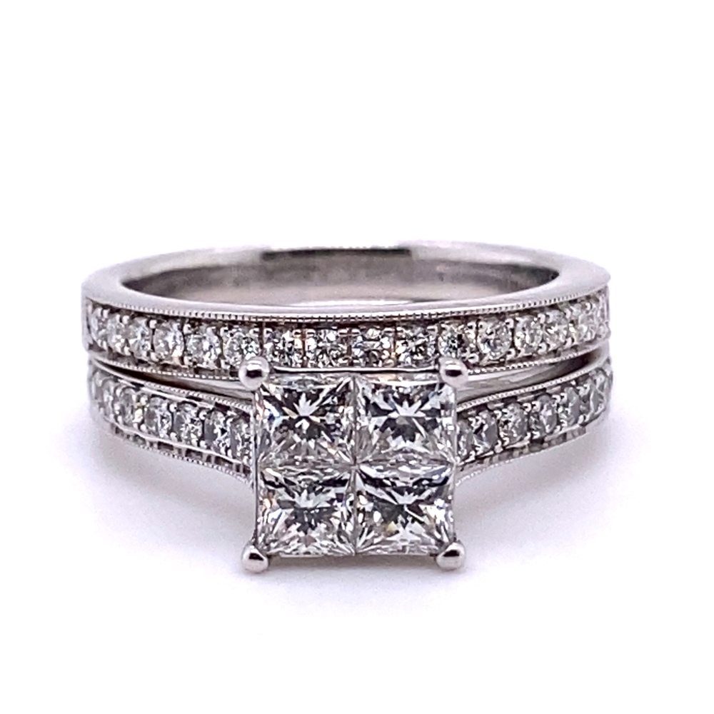 a princess cut diamond engagement ring set