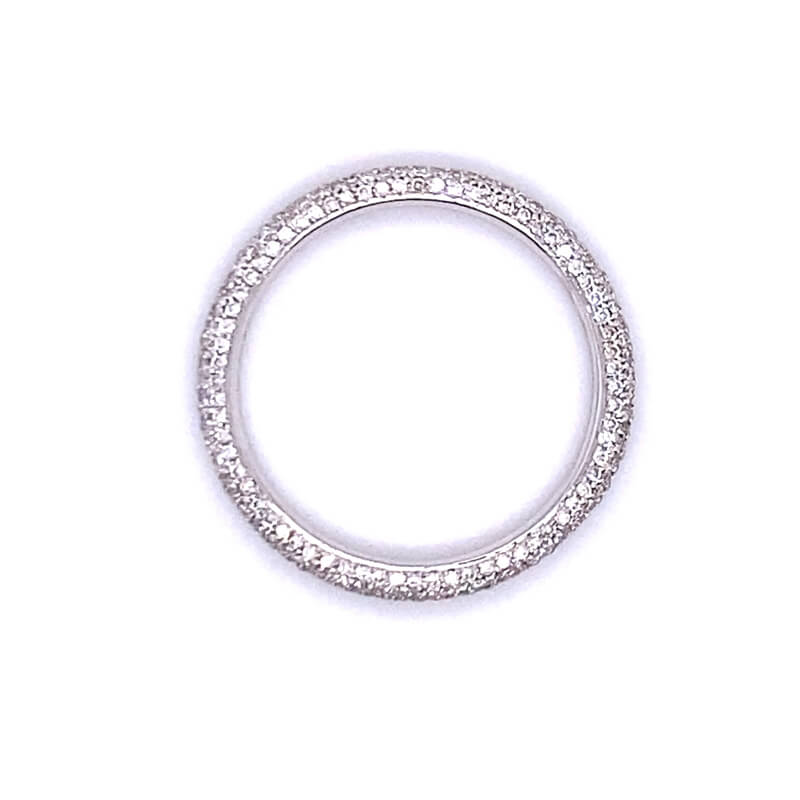 a white gold ring with diamonds on it