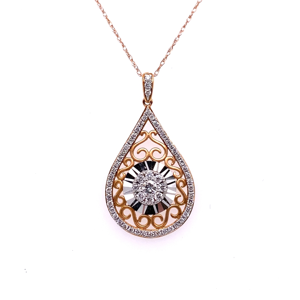a pendant with a diamond in the center