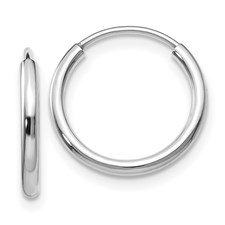 a pair of stainless steel hoop earrings