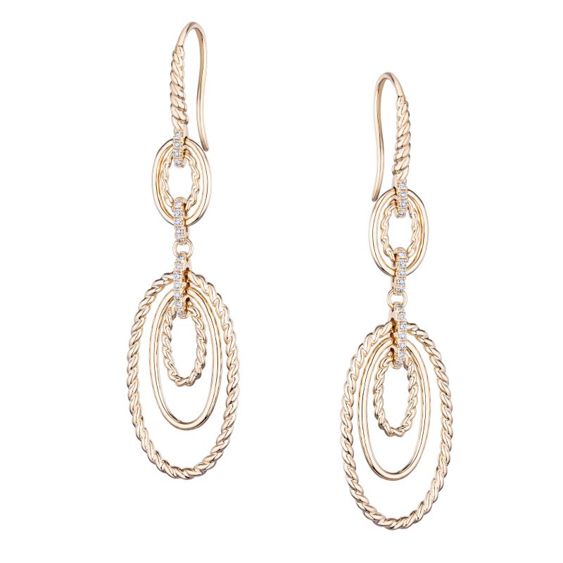 two tone gold earrings with circular links
