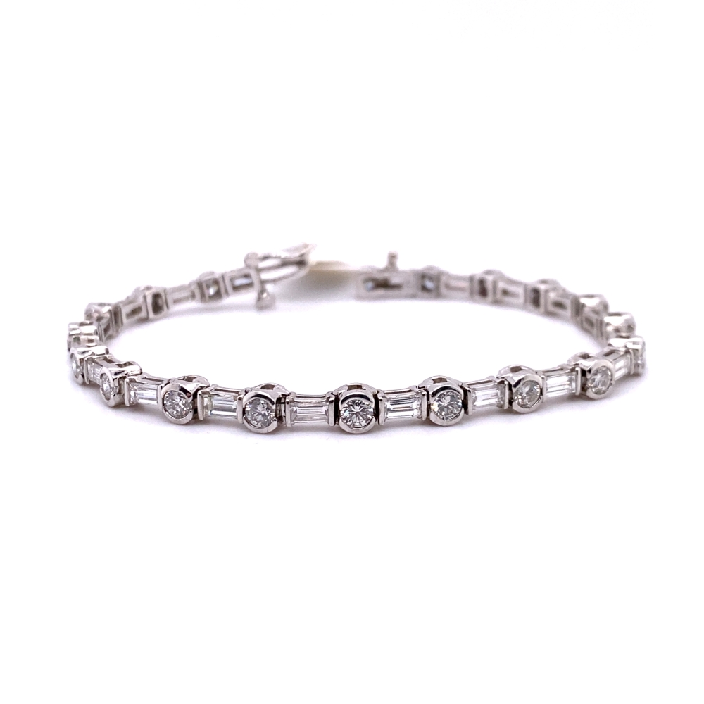 Decor Baguette & Round Diamond Tennis Bracelet 60241 - DECOR Jewelry