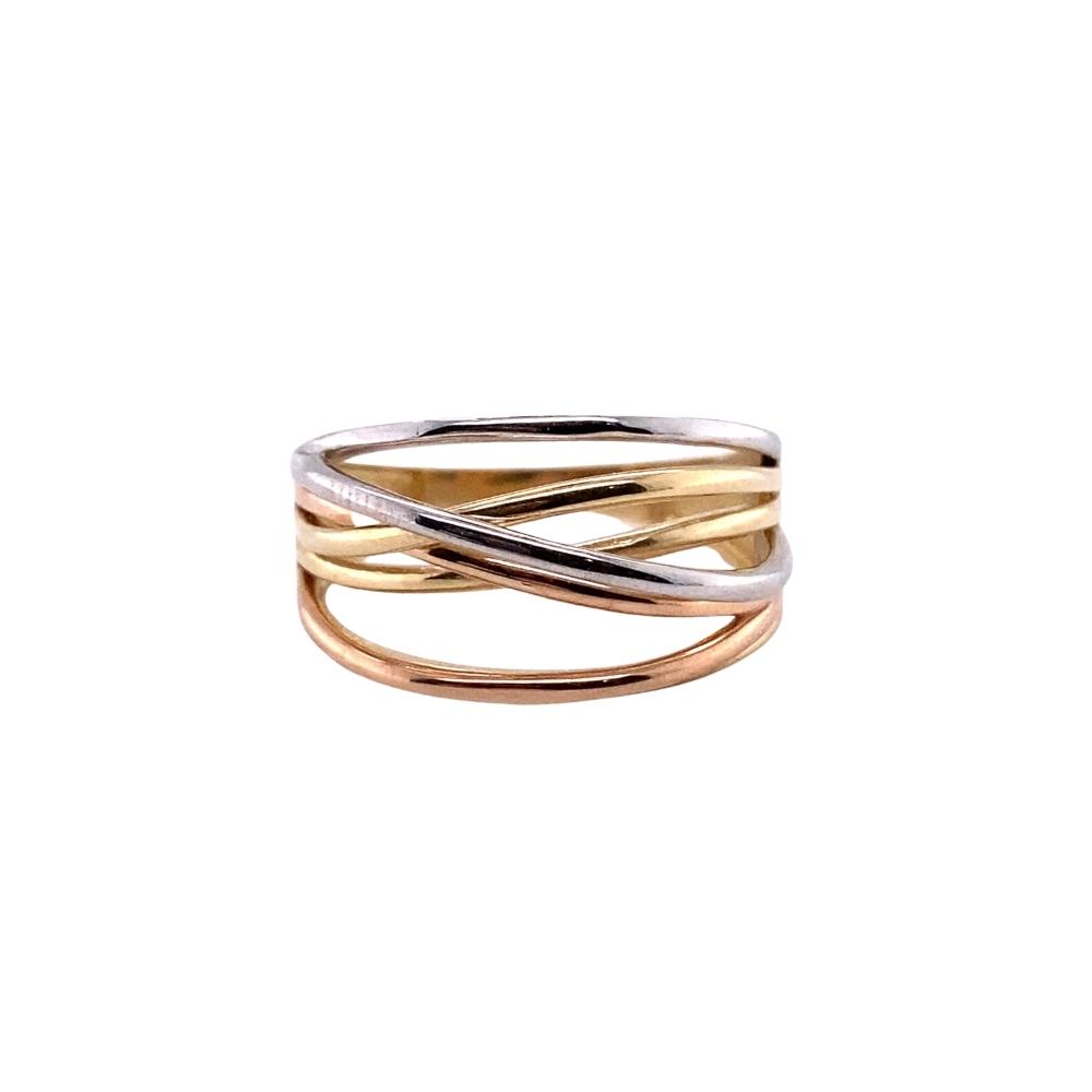 a gold and silver ring on a white background