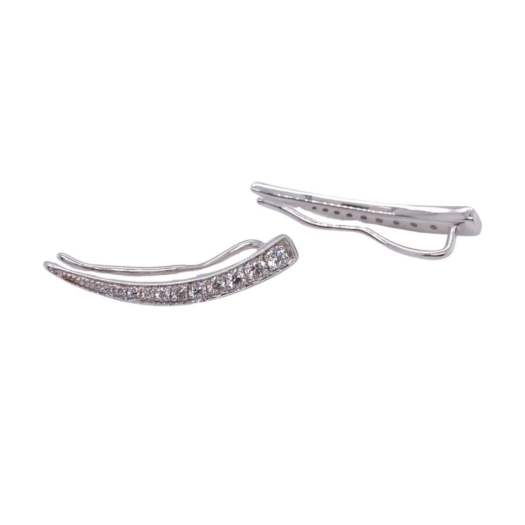 a pair of silver toned metal hair clips