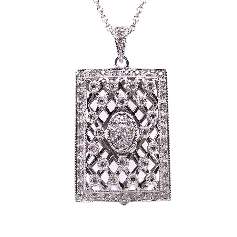 a pendant with diamonds on it
