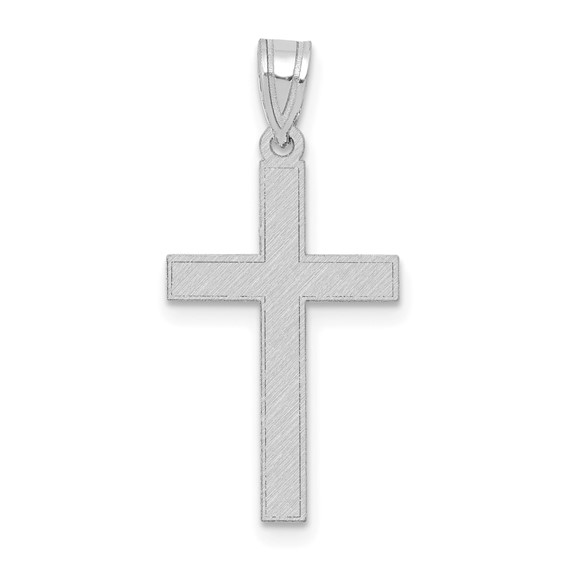 a cross pendant in white gold