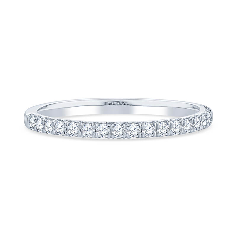 a diamond wedding band in white gold