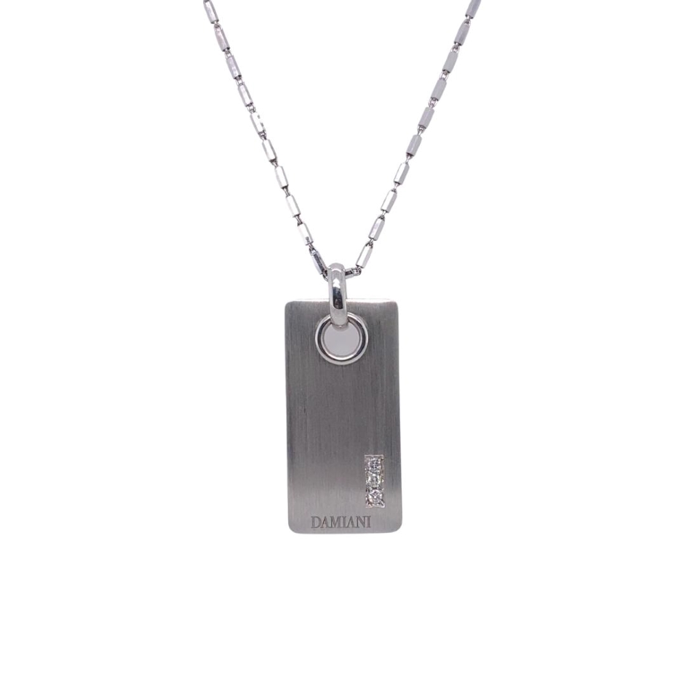 a necklace with a dog tag on it