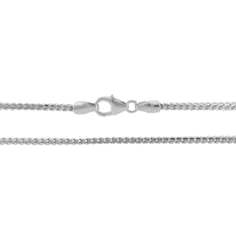a silver chain with a clasp on it