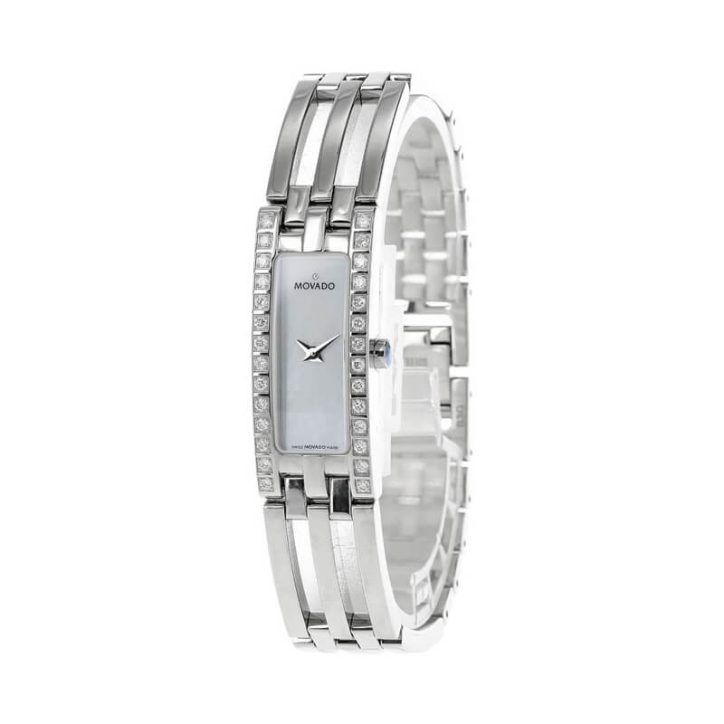 a women's watch with diamonds on the bracelet