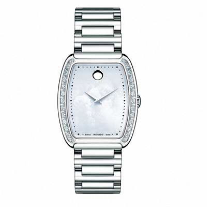 a women's movage watch with diamonds