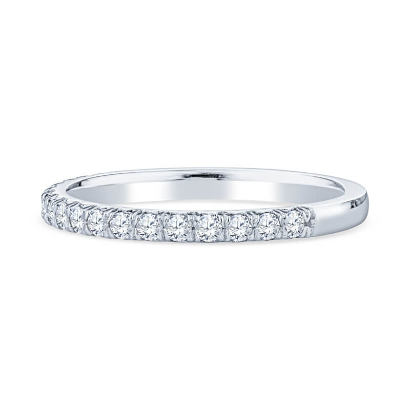 a wedding band with five diamonds on it