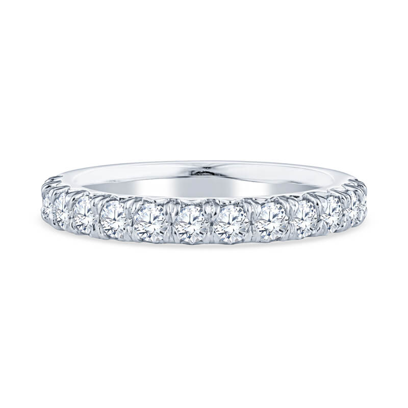 a wedding band with five diamonds on the side