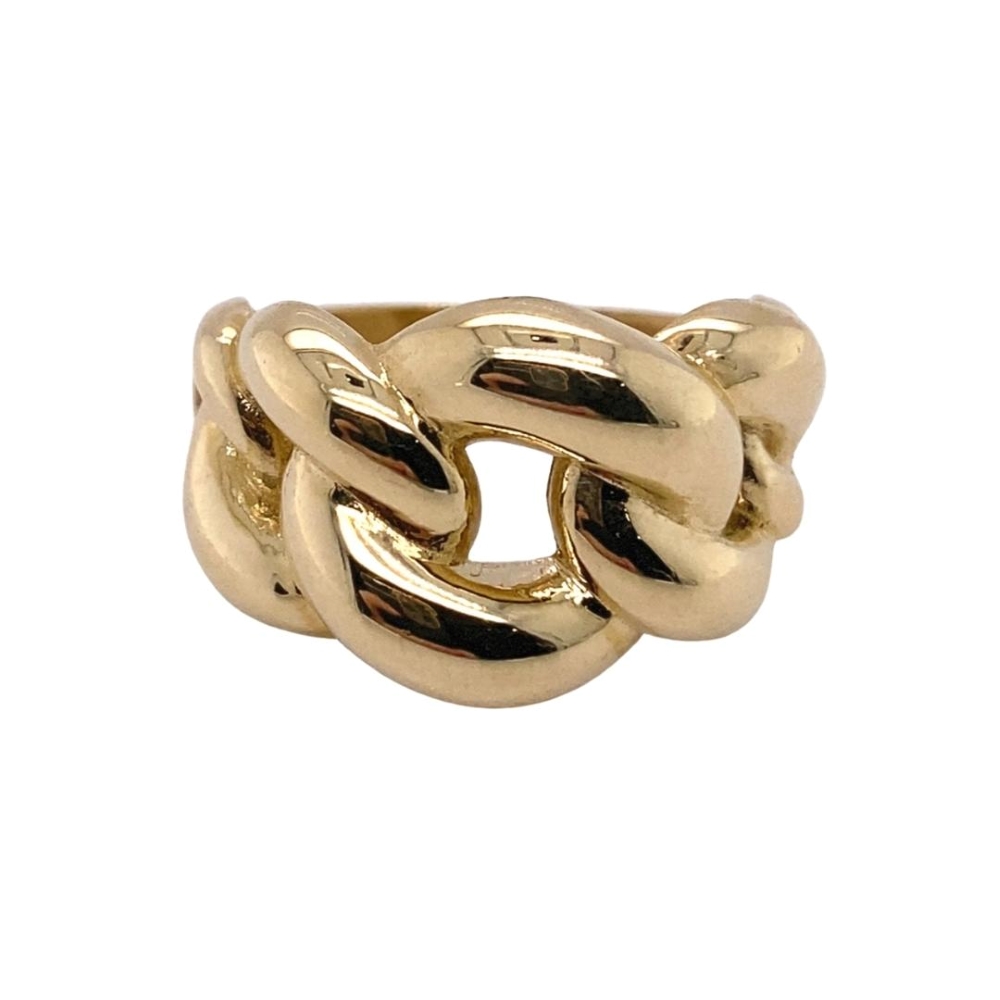 a gold ring on a white background