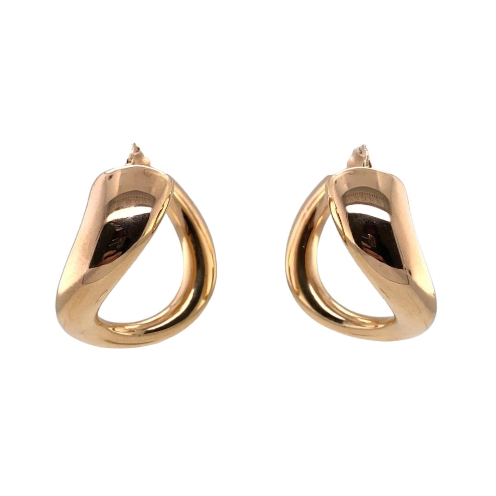 pair of gold toned earrings on a white background