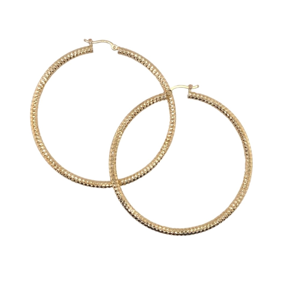pair of gold tone hoop earrings