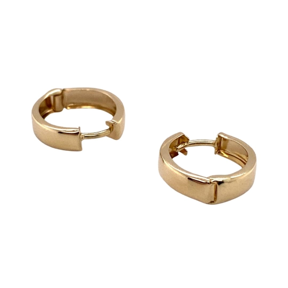 pair of gold plated hoop earrings on white background
