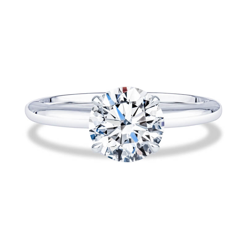 a round brilliant cut diamond engagement ring