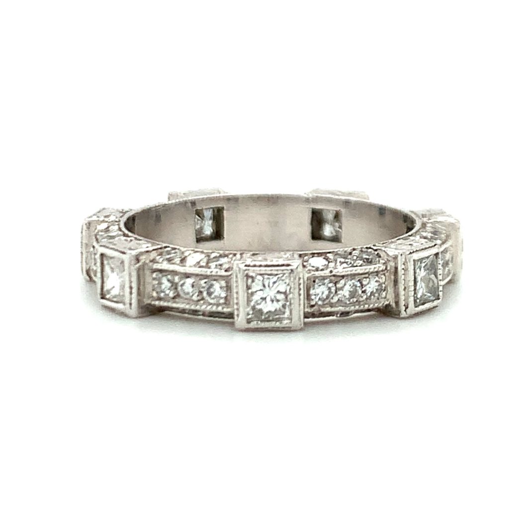 an antique style diamond band ring