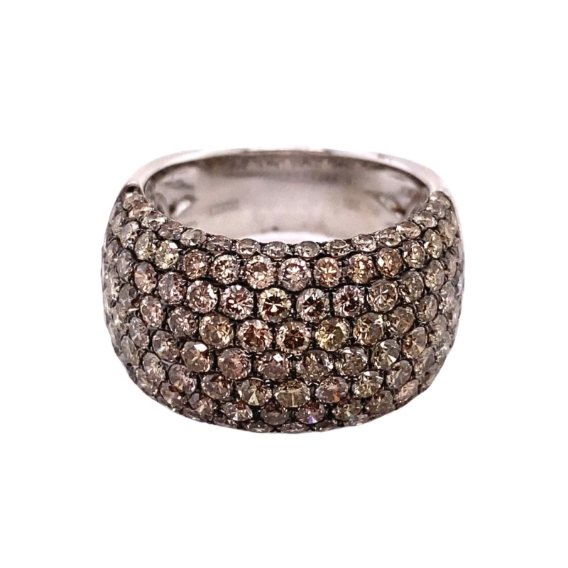 a ring with brown diamonds on it