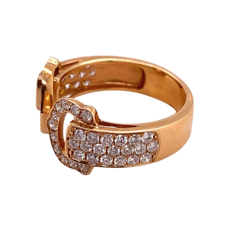 a gold ring with diamonds on it