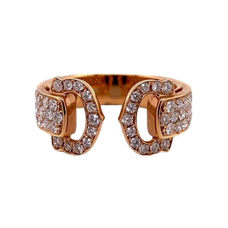 a gold ring with diamonds on it