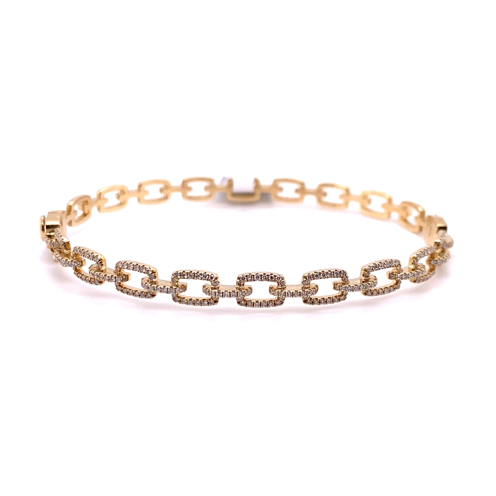 a gold bracelet with diamonds on it