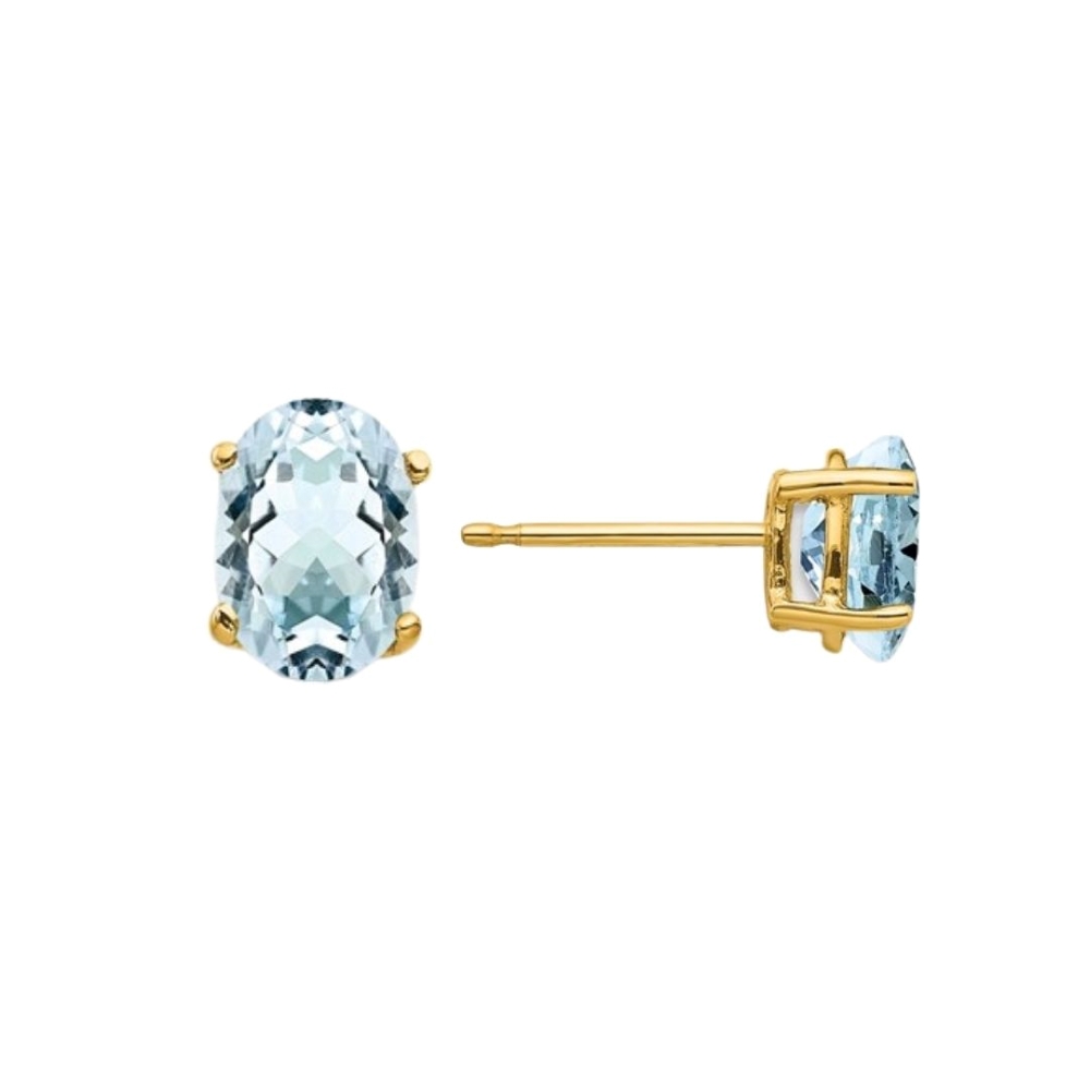 a pair of blue topaz earrings