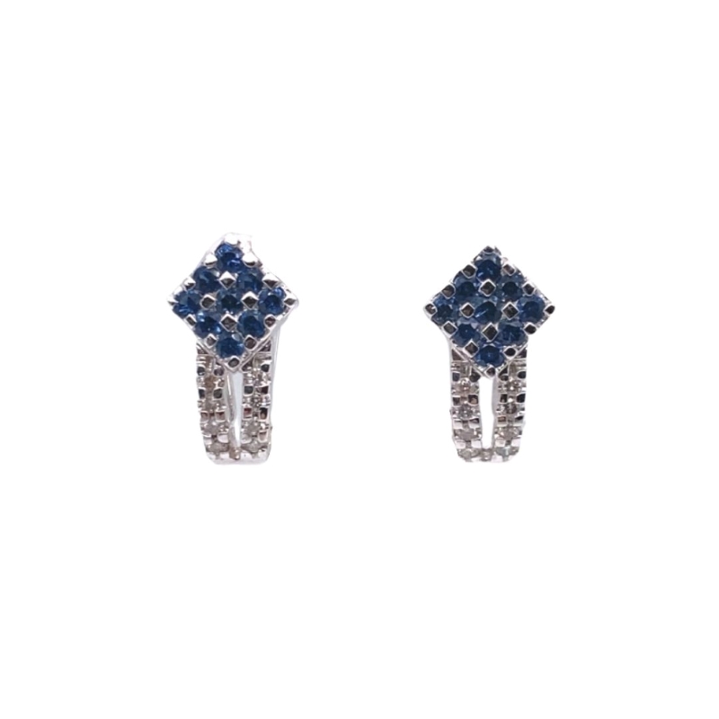 pair of blue and white diamond earrings