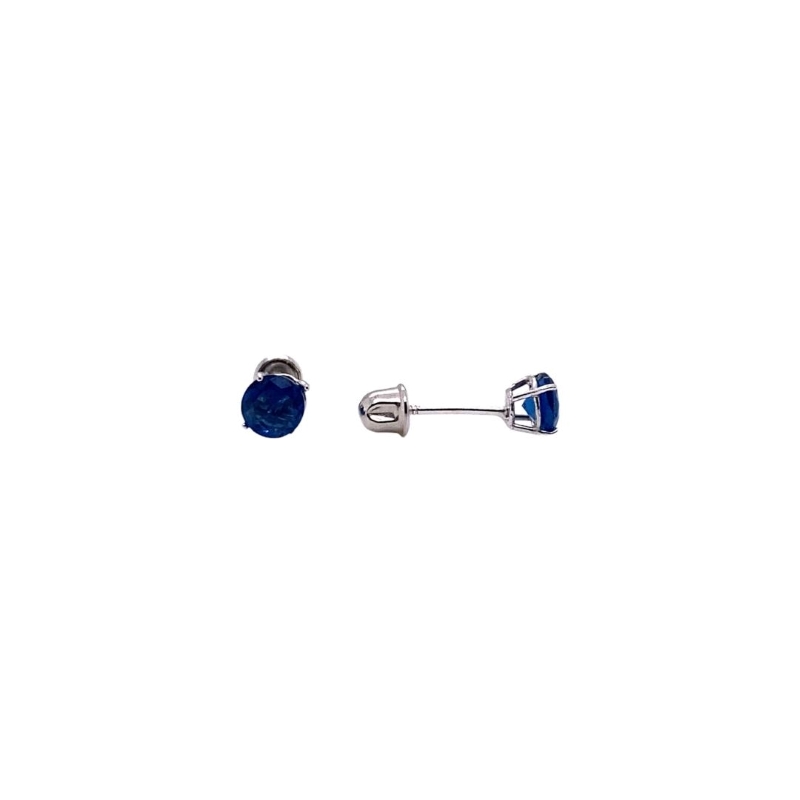 a pair of blue earrings on a white background