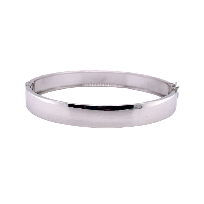 a plain silver bang bracelet
