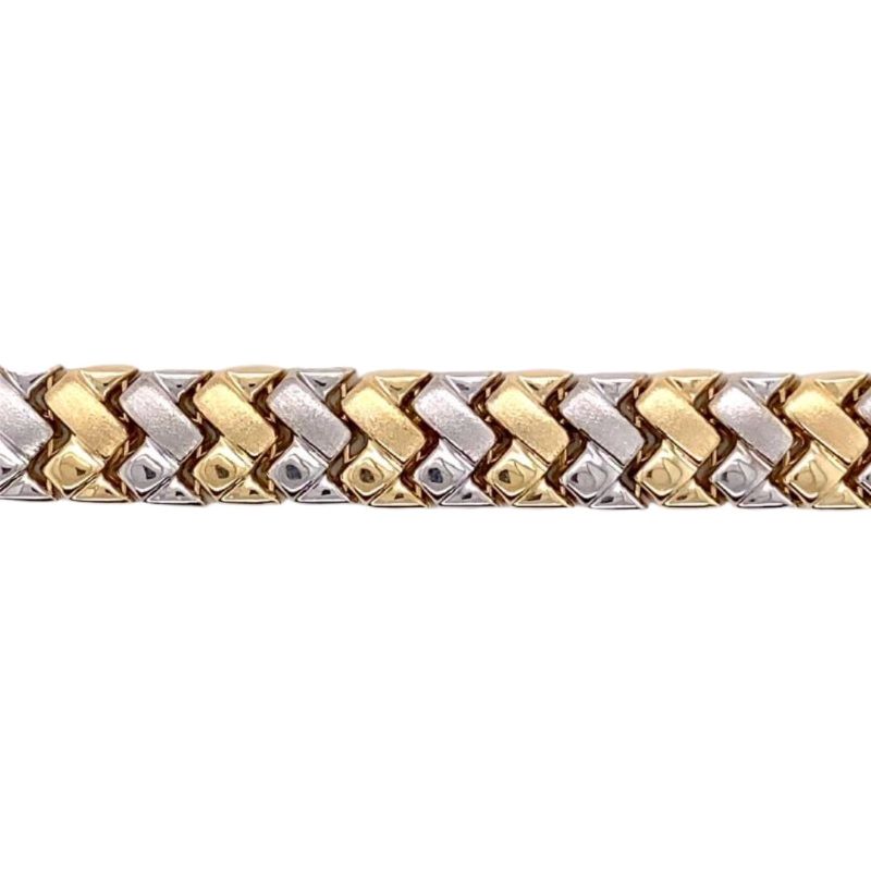 two tone gold and silver braid bracelet
