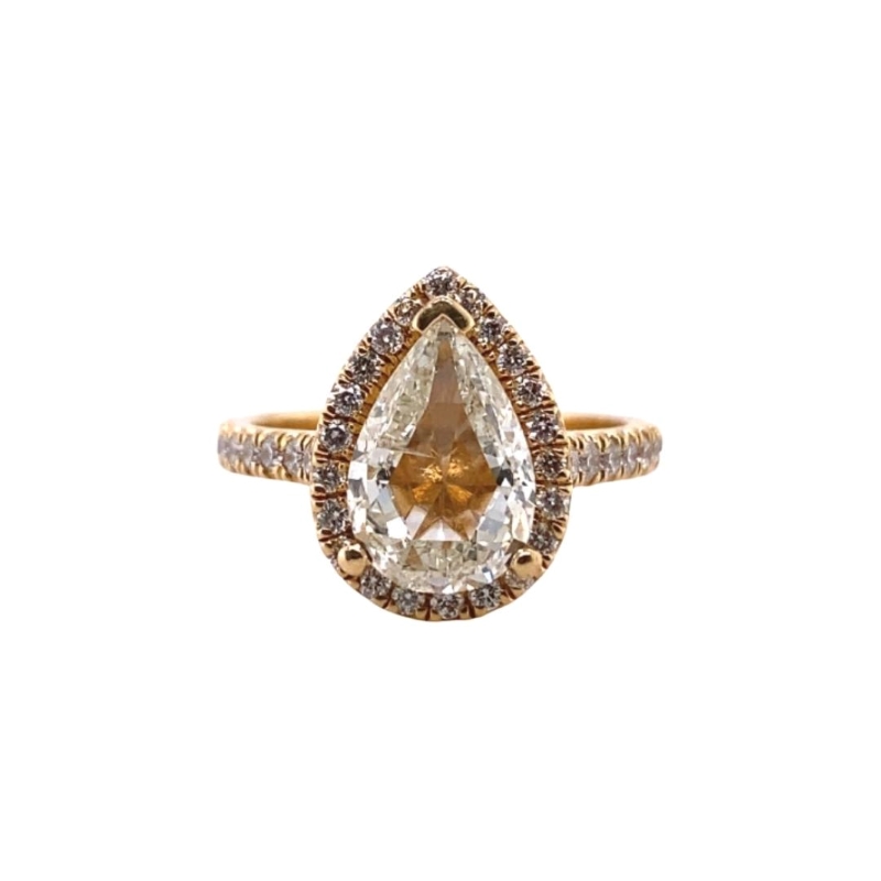 a yellow and white diamond ring