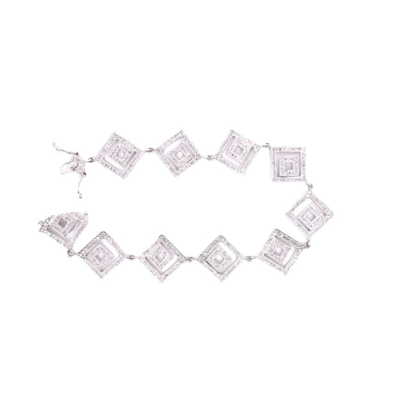 a white bracelet with square and square design