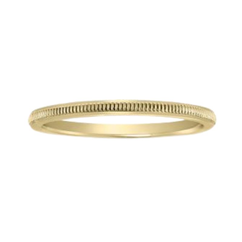 a yellow gold wedding ring with a wavy design