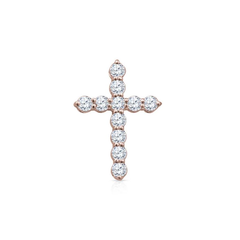 a rose gold diamond cross pendant