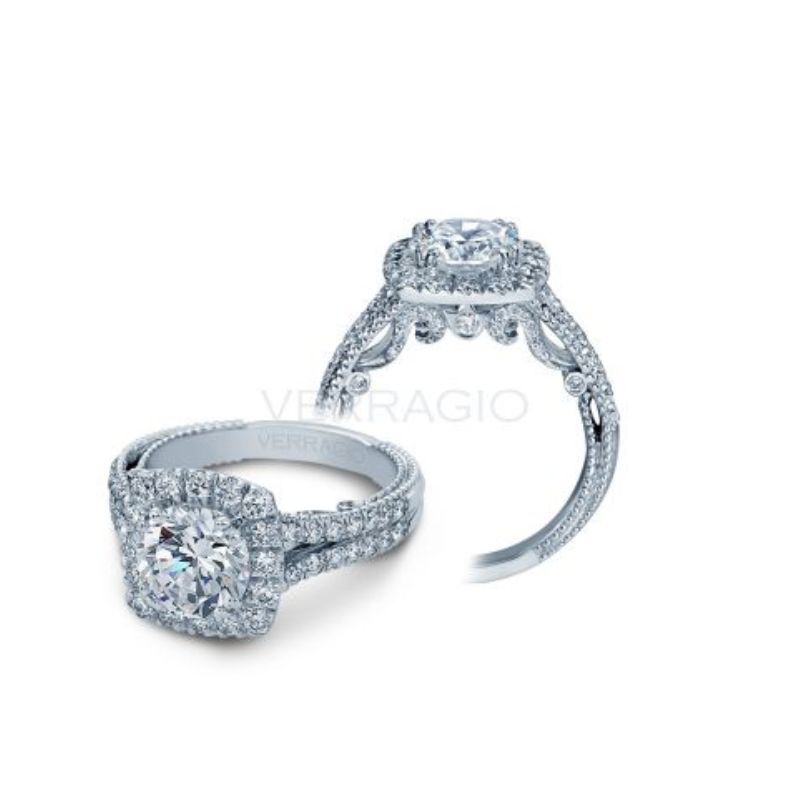 two engagement rings with diamonds on top