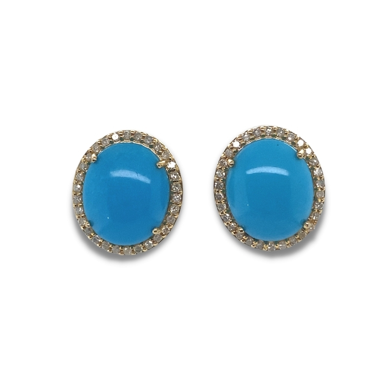 a pair of blue and gold earrings