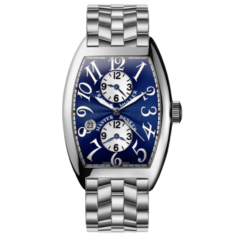 a watch with blue dials and two hands