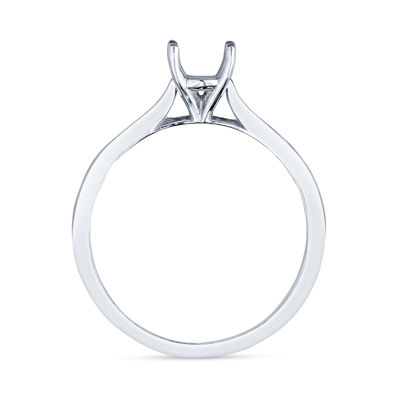 a white gold engagement ring with a single stone