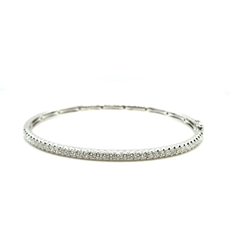 a white gold diamond bang bracelet