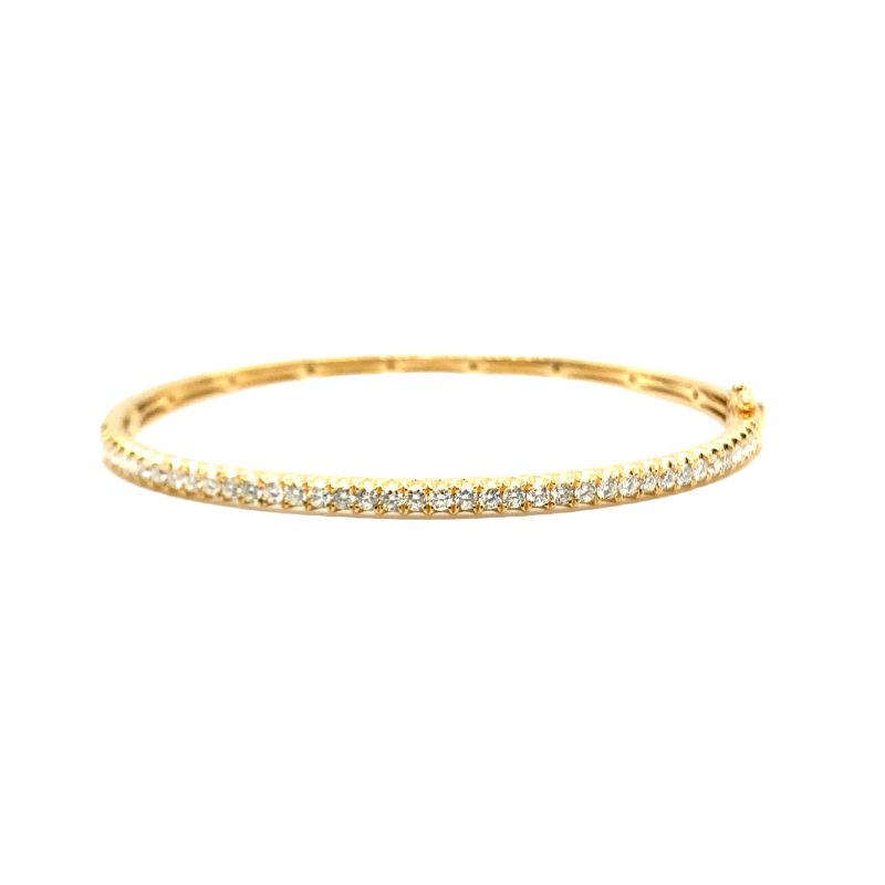 a yellow gold diamond bang bracelet