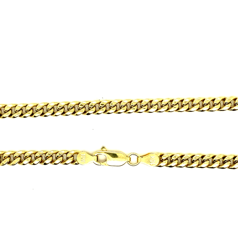 two gold chains on white background