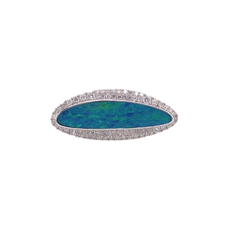 an opal and diamond broochle