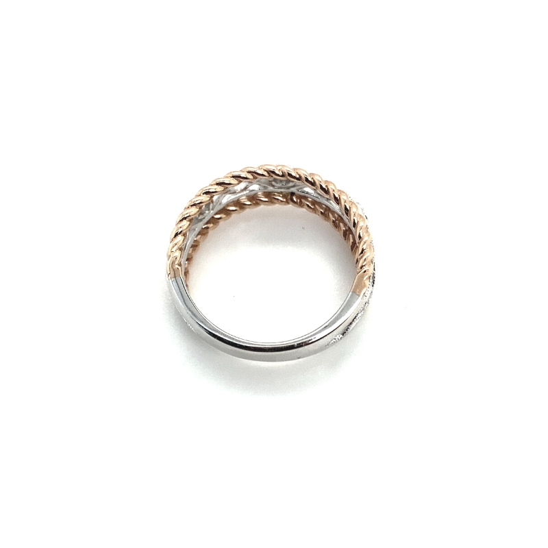 two tone gold and silver rope ring